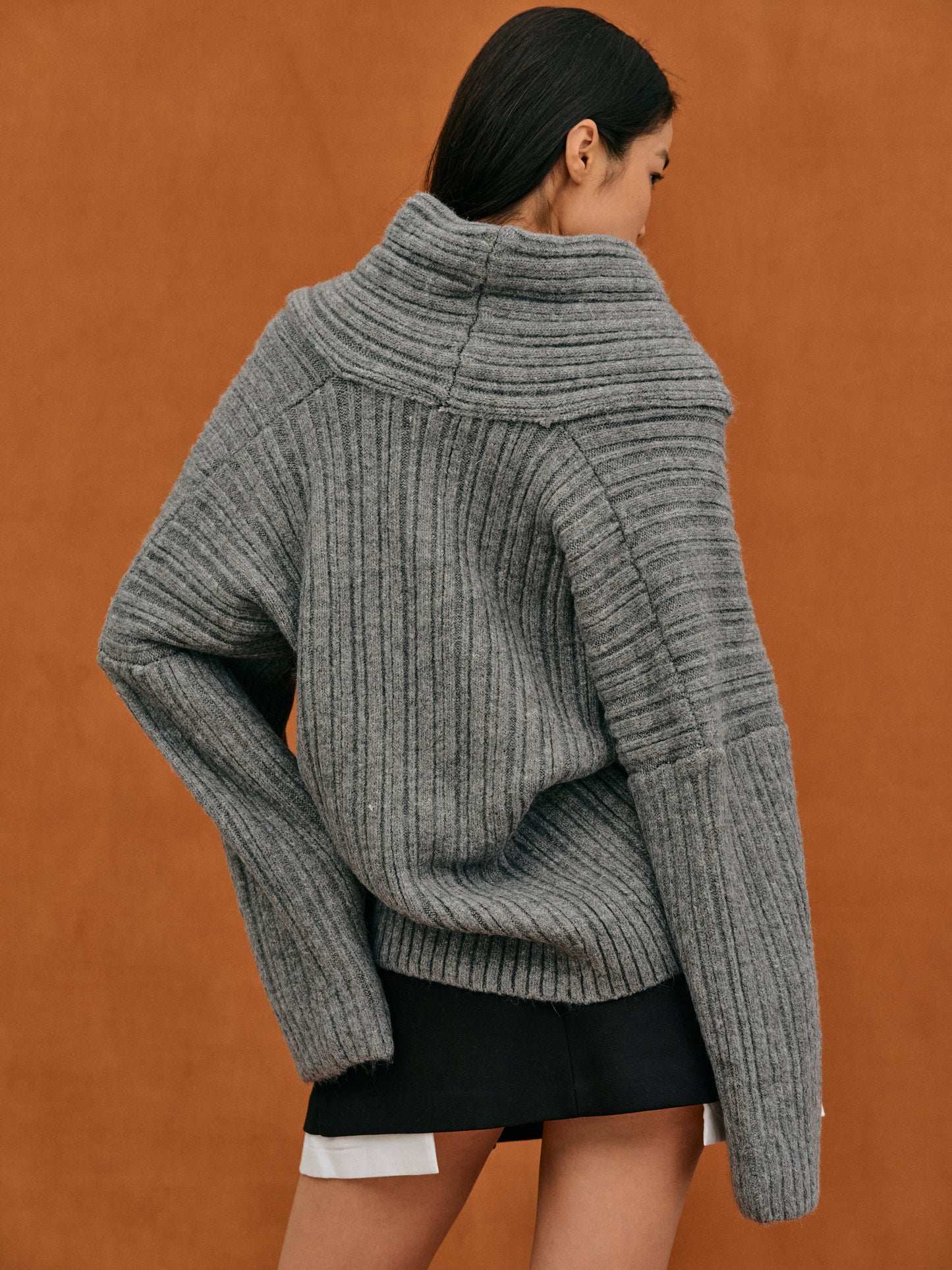 Oversized Zachte Dames Wollen Trui met Off Shoulder