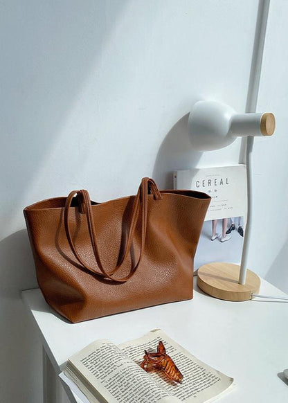 Elegante Ruime Leren Dames Shopper Tas