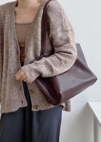Elegante Ruime Leren Dames Shopper Tas