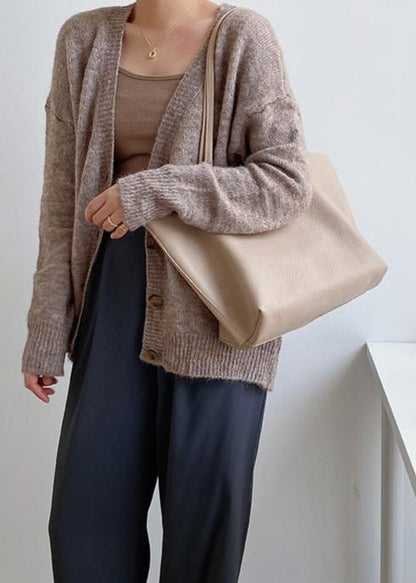 Elegante Ruime Leren Dames Shopper Tas