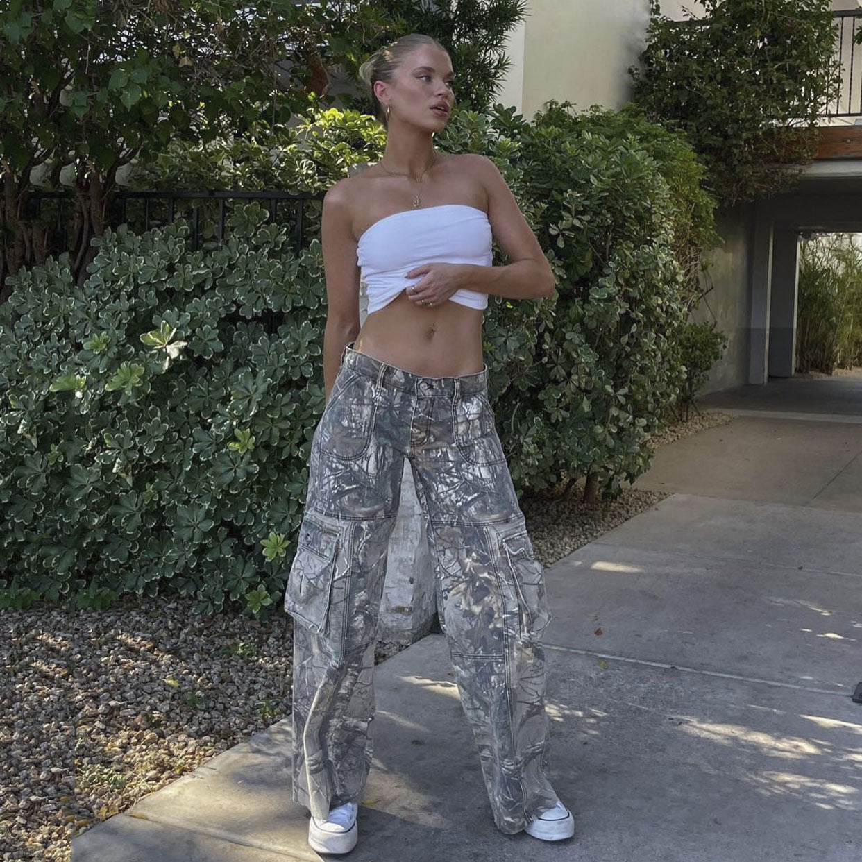 Anni | Utility Cargo Broek met Camo Print