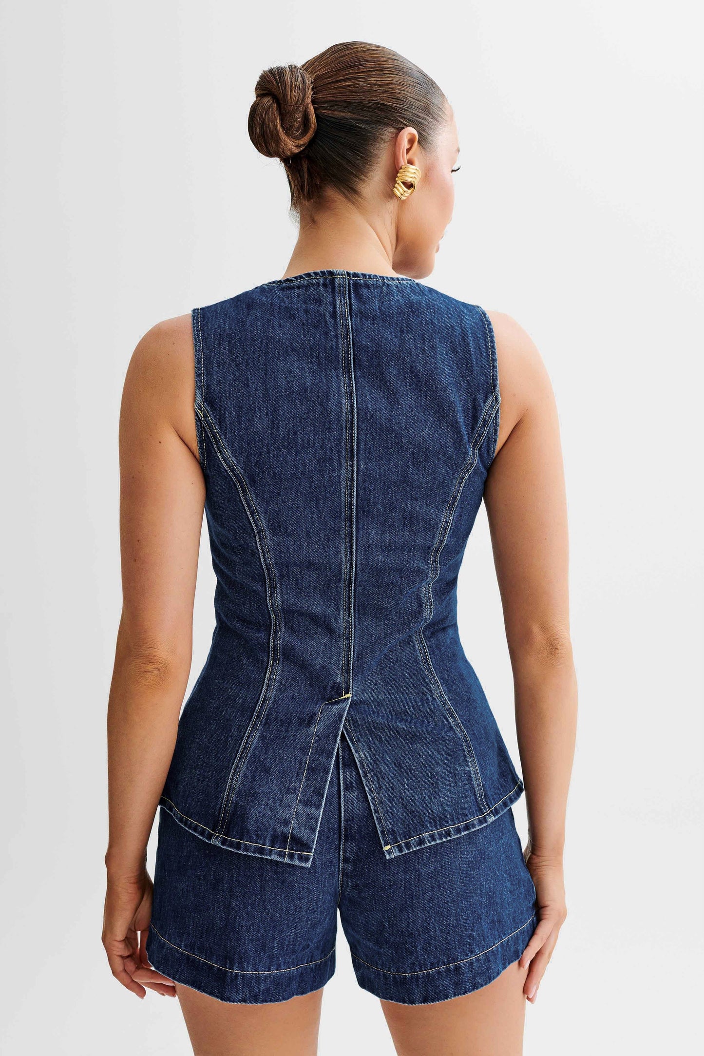 Klara | Denim Gilet Set