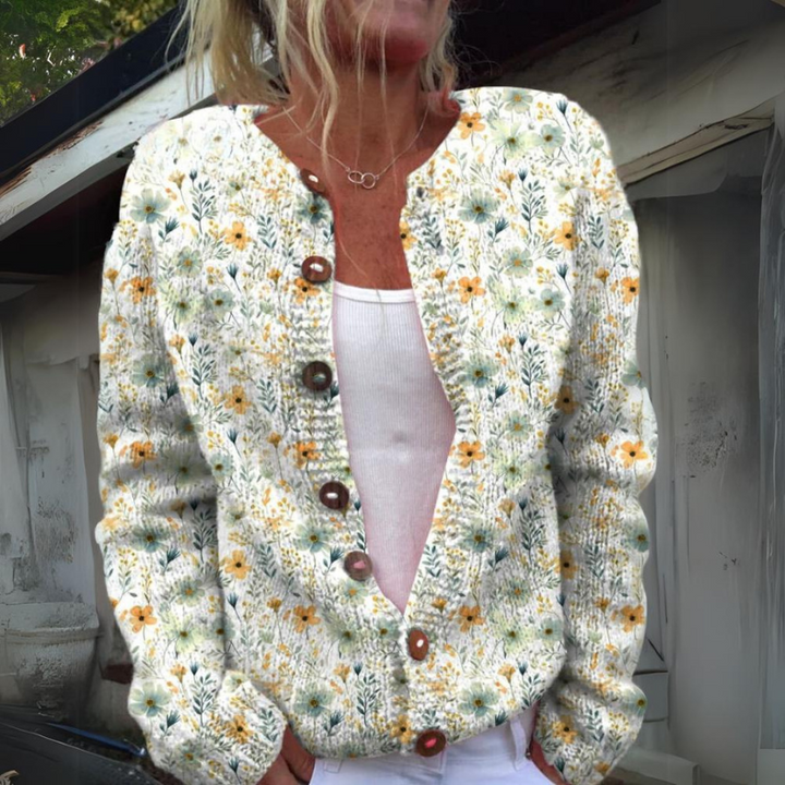 Stylish Comfortable Women's Cardigan with 3D Print and Long Sleeves