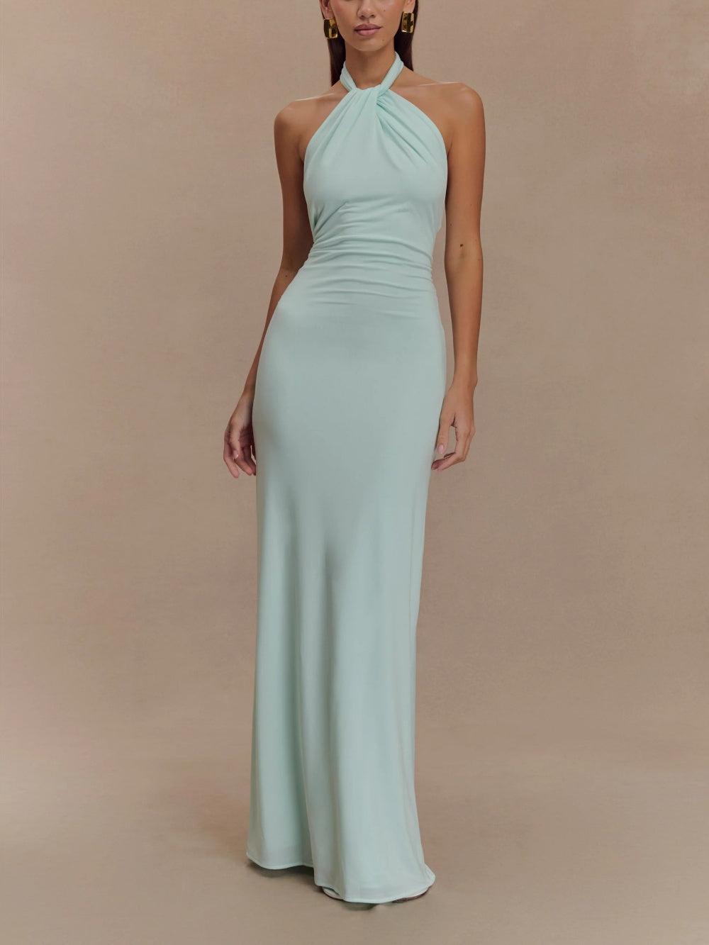 Stijlvolle Bodycon Gala Maxi Jurk voor Dames met Halterhals