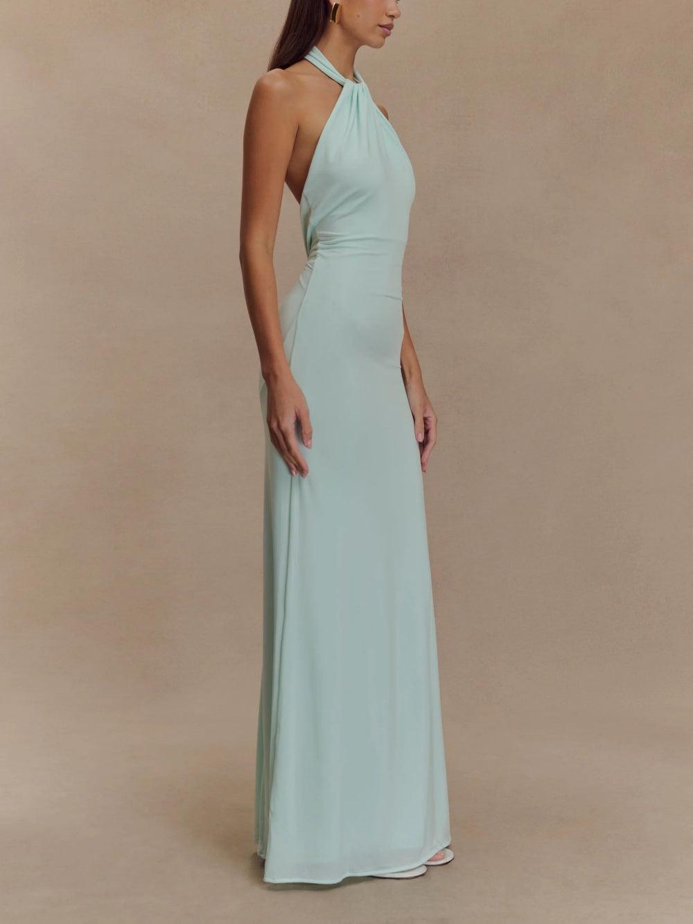 Stijlvolle Bodycon Gala Maxi Jurk voor Dames met Halterhals