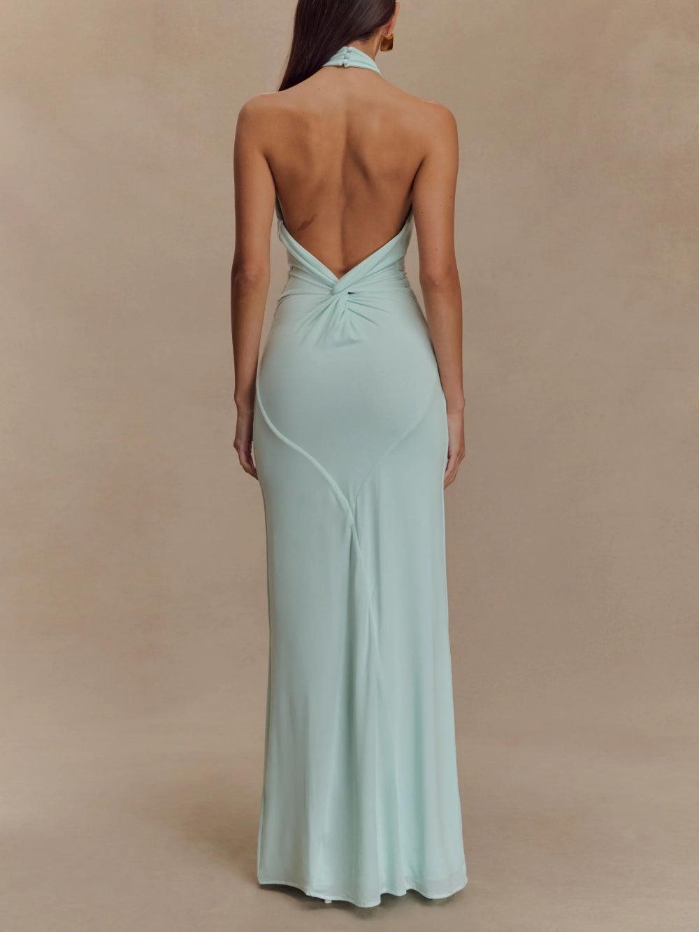 Stijlvolle Bodycon Gala Maxi Jurk voor Dames met Halterhals