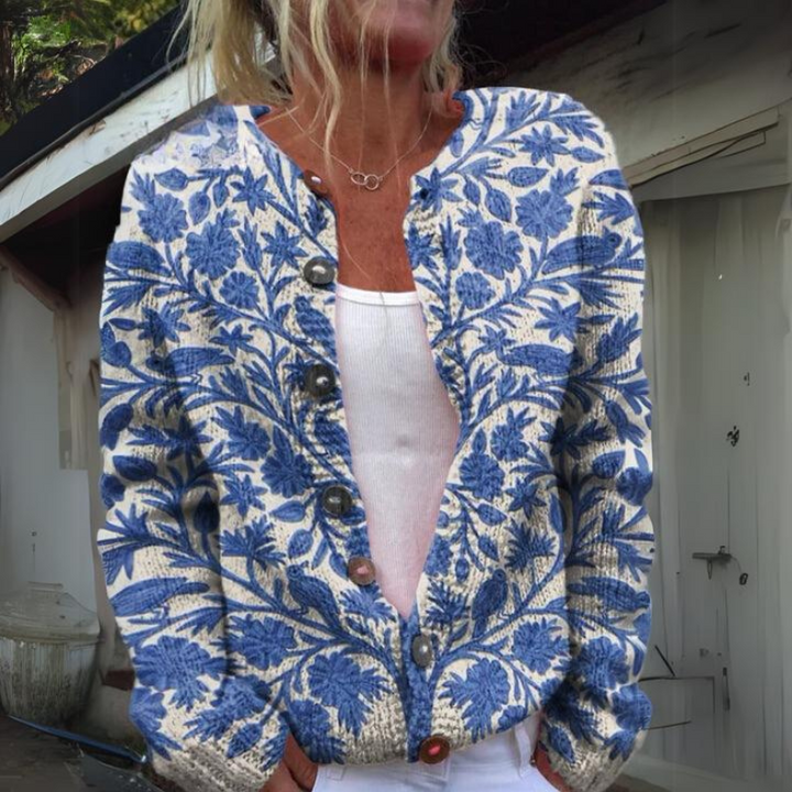 Stylish Comfortable Women's Cardigan with 3D Print and Long Sleeves