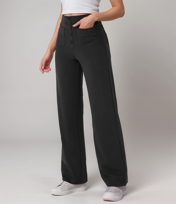 Elsa | Pantalon sculptant tendance taille haute élastique