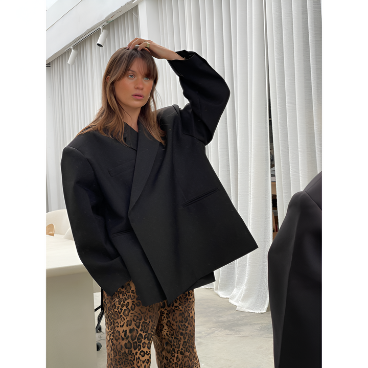 Oversized Stijlvolle Dames Blazer met Rechte Schouders