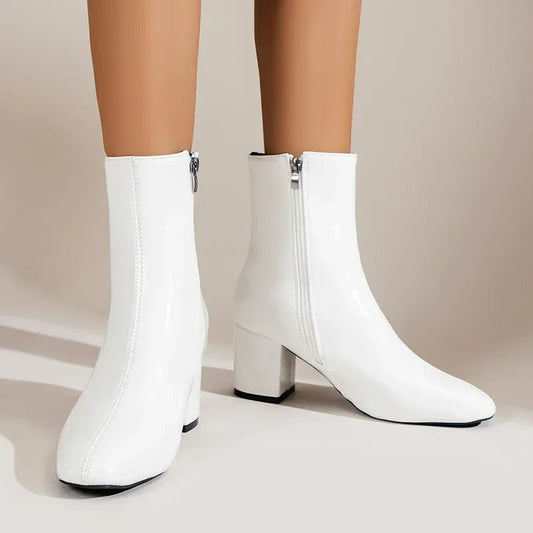 Trendy Elegante Dames Enkellaarsjes met Blokhak
