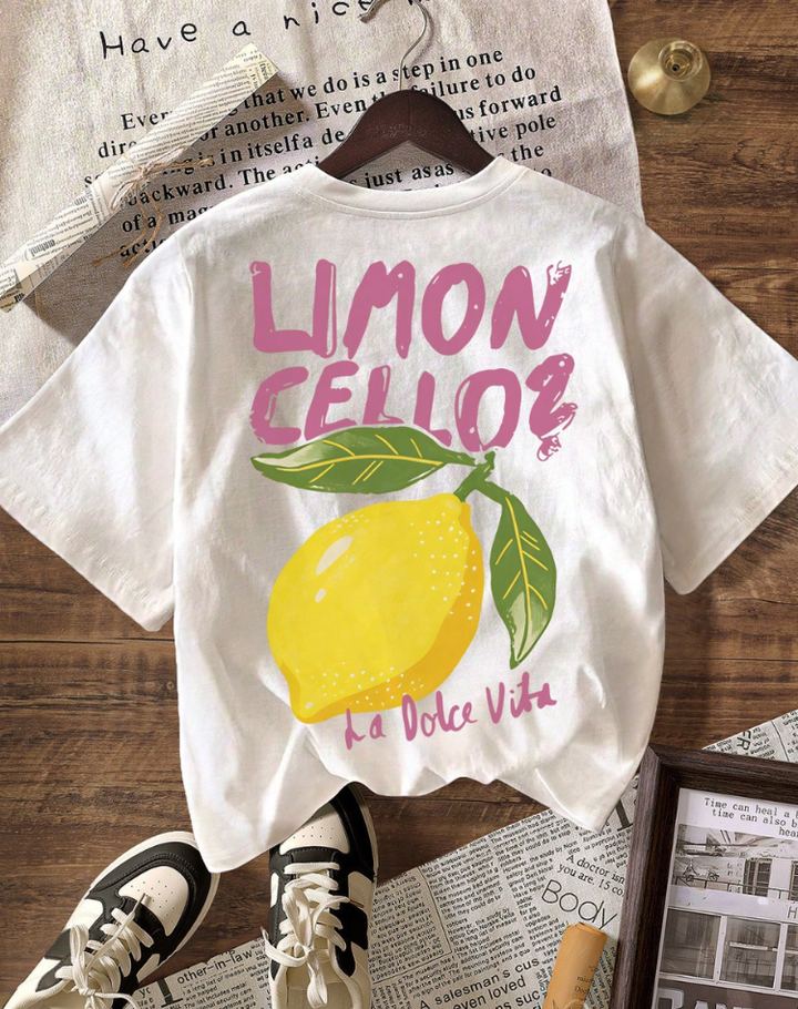 Casual Speels Dames T-shirt met Citroen Print