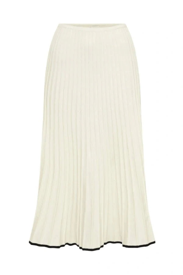 Biały damski komplet z plisowaną maxi spódnicą i krótkim topem
