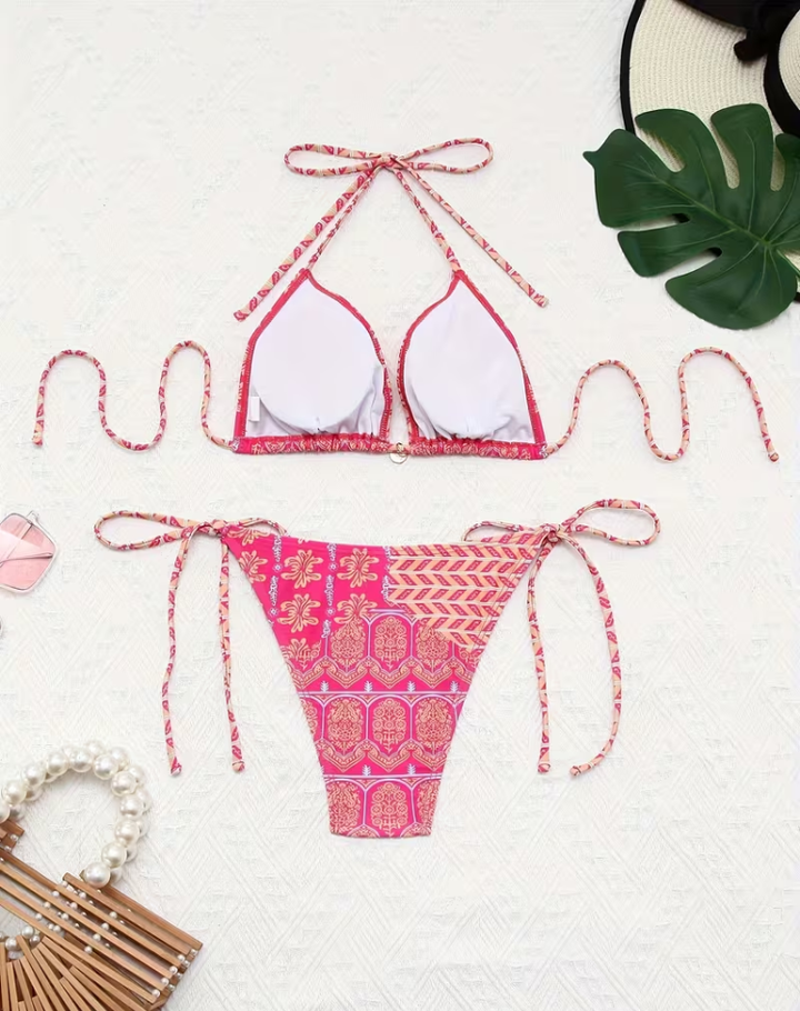 Farfalah | Modne bikini trójkątne z boho nadrukiem