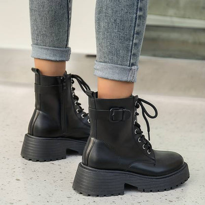 Kiaria | Combat Boots met Chunky Zool en Ritsdetail