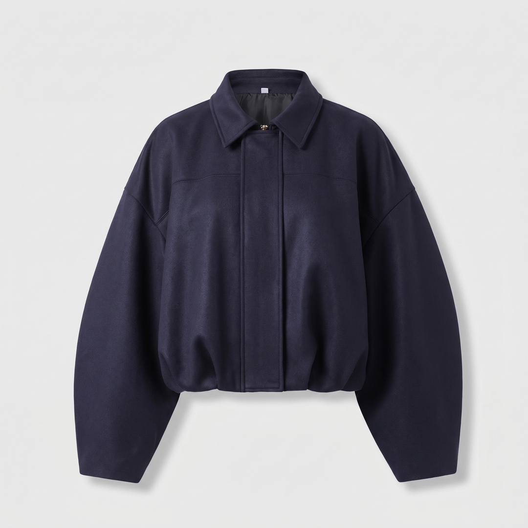 Cropped Suède Dames Bomberjack met Epauletten en Ritssluiting