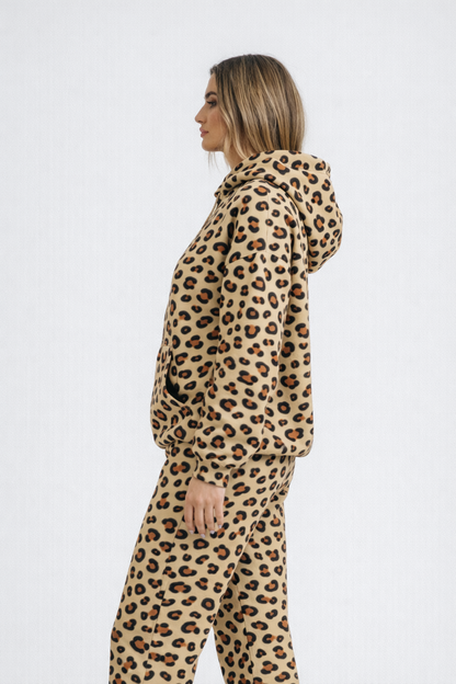 Dames Panterprint Trainingspak Set met Capuchon en Joggingbroek