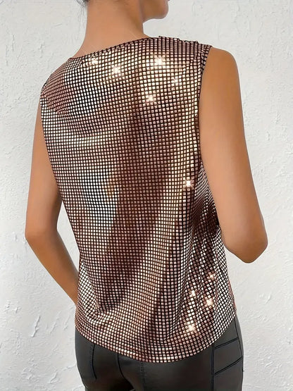Cassey | Pailletten V-Hals Tanktop