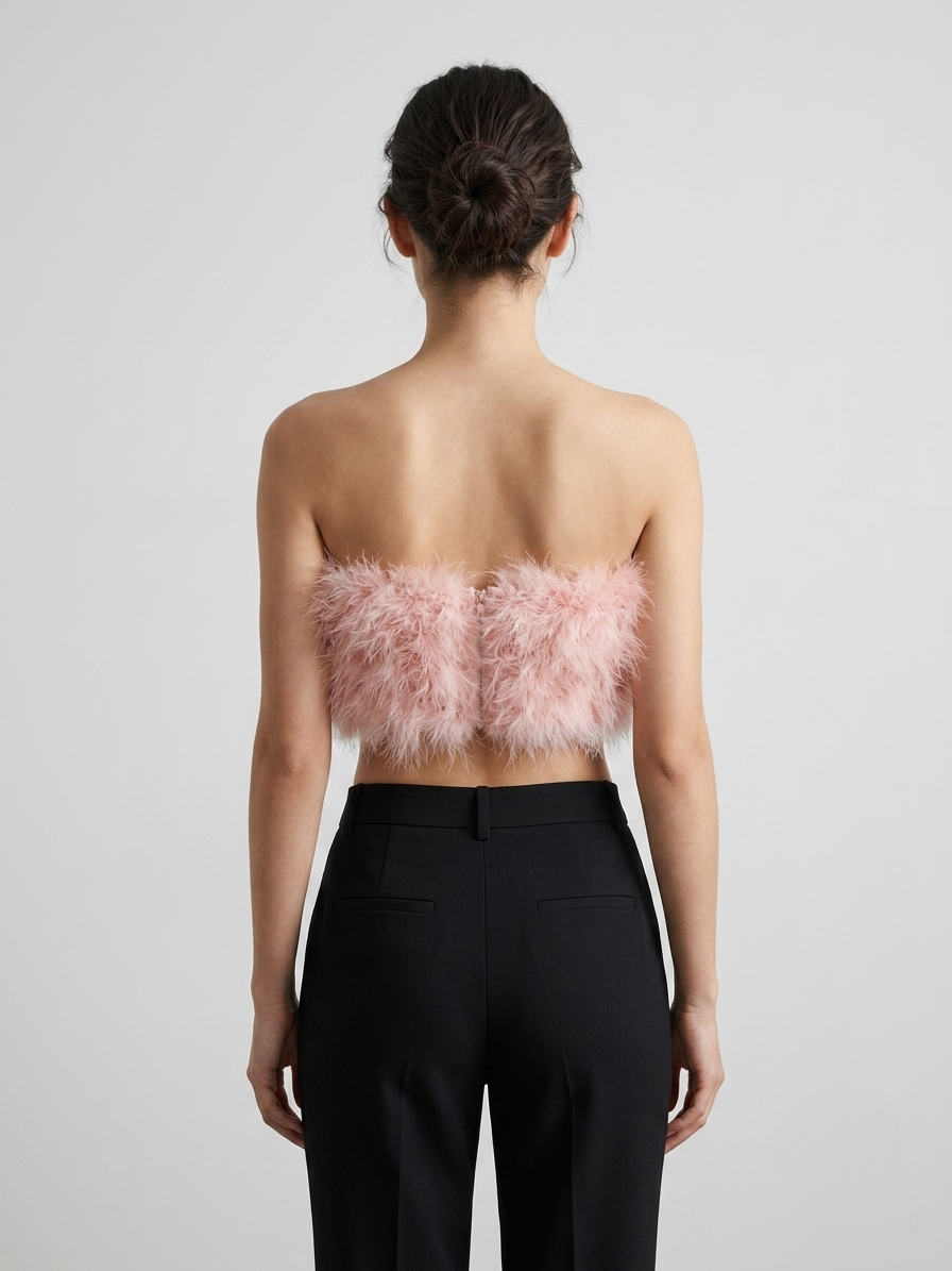 Genevieve | Feather Crop Top