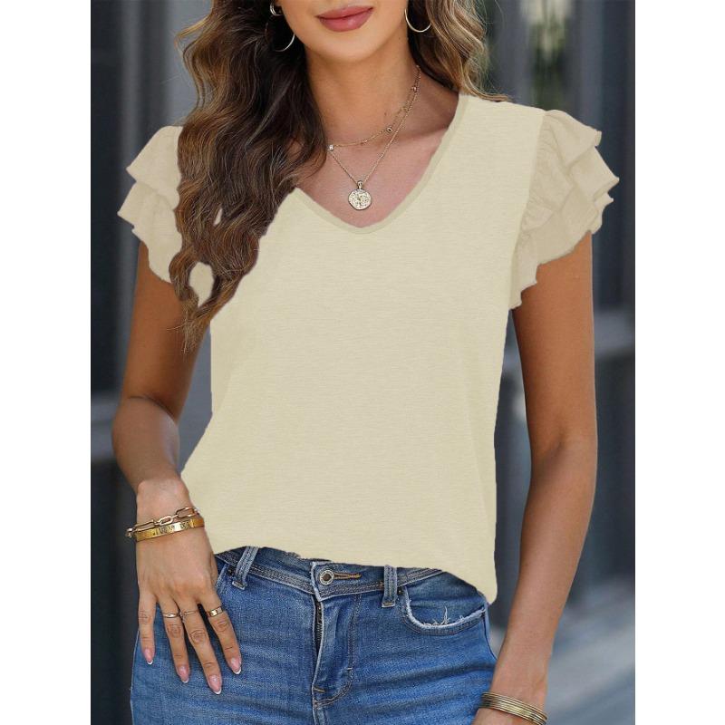 Centje | Summer Top with Flounce Sleeves - Ruffles