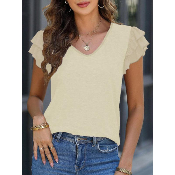 Centje | Summer Top with Flounce Sleeves - Ruffles
