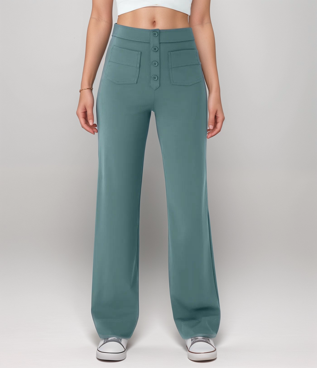Elsa | Pantalon sculptant tendance taille haute élastique