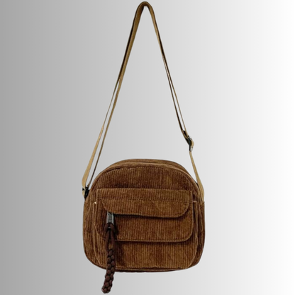 Geanna | Compacte Ribstof Schoudertas