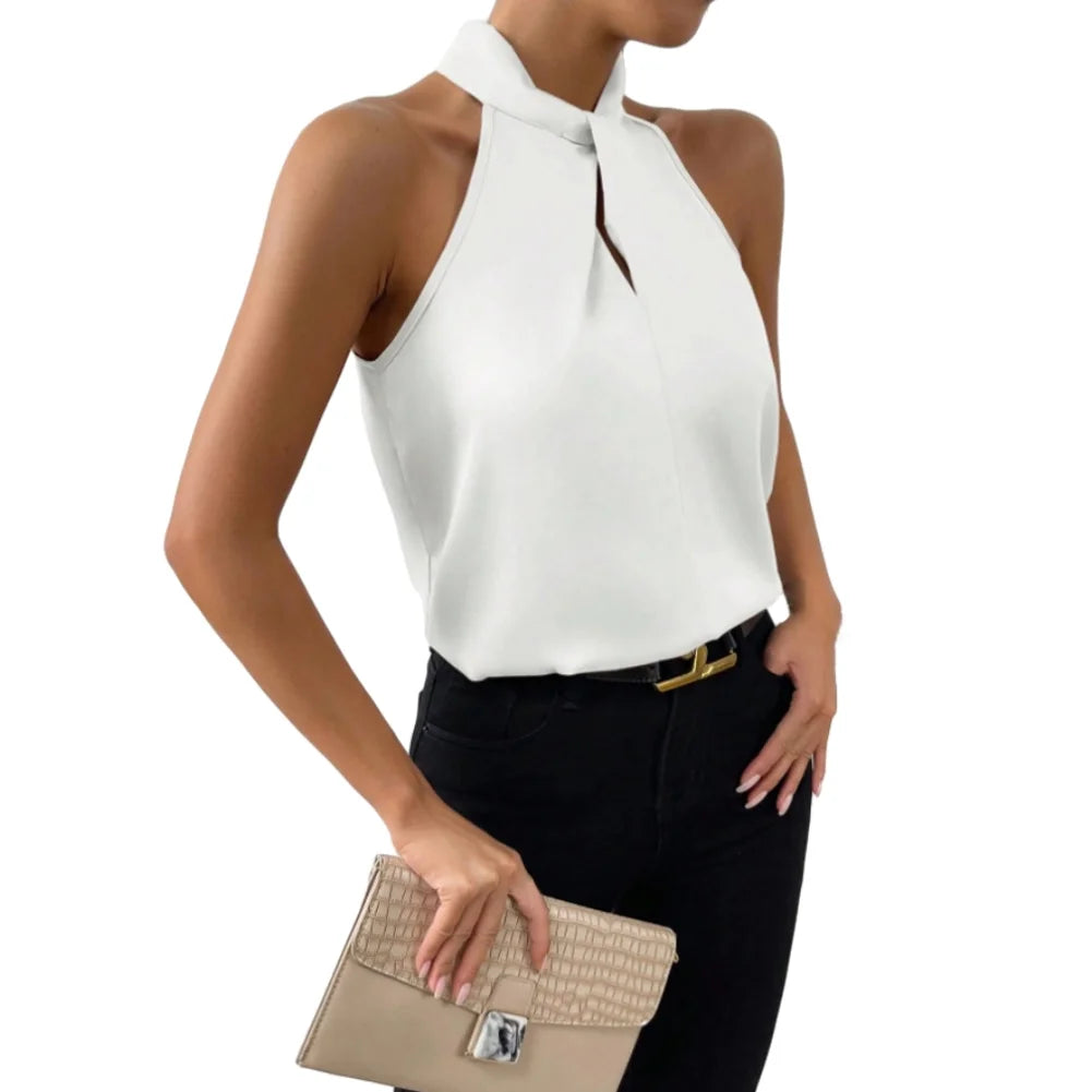 Bethanie | Elegante Haltertop met Gevlochten