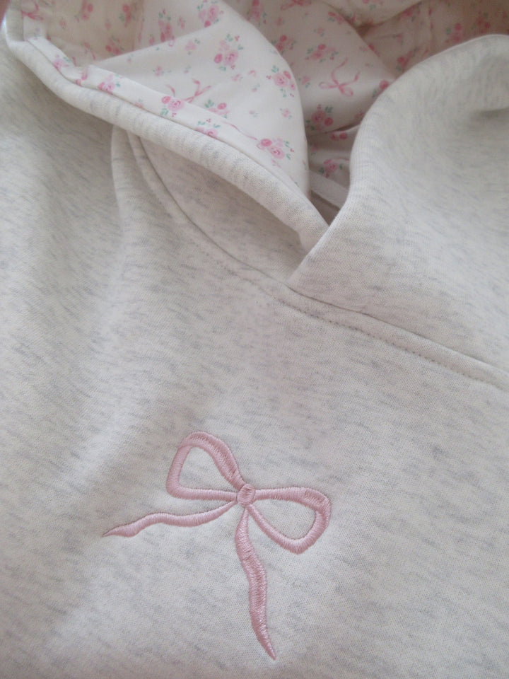 Soft Oversized Bow Hoodie with Hood