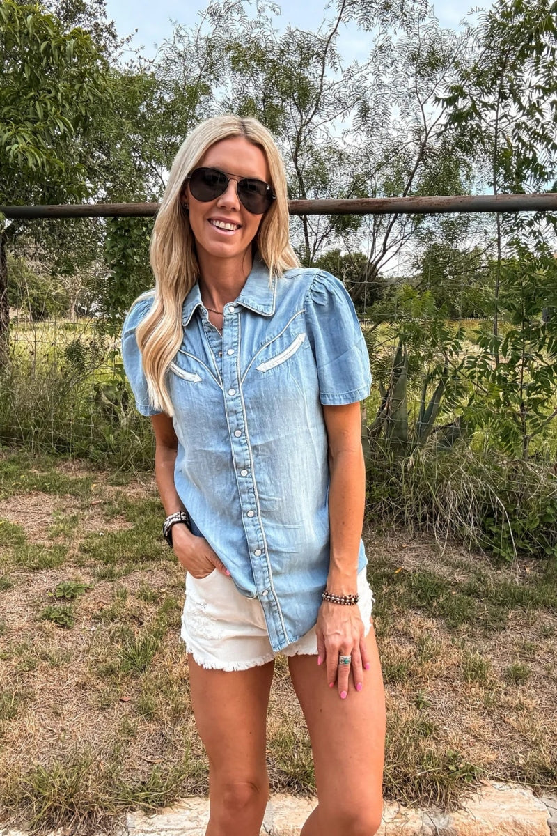 Casual Denim Vrouwen Blouse