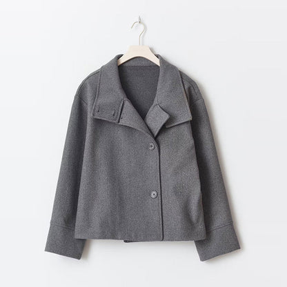 Trendy Winterse Dames Wollen Jas met Col en Korte Lengte