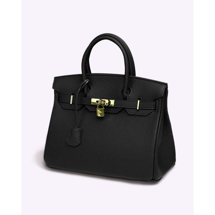 Elegant Women's Handbag with Gold-Toned Lock Detail
