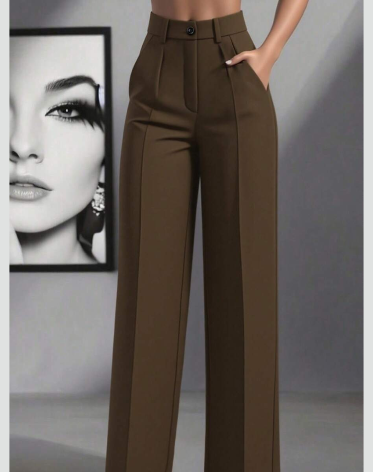 Pantalon taille haute élégant pour femmes avec jambes larges