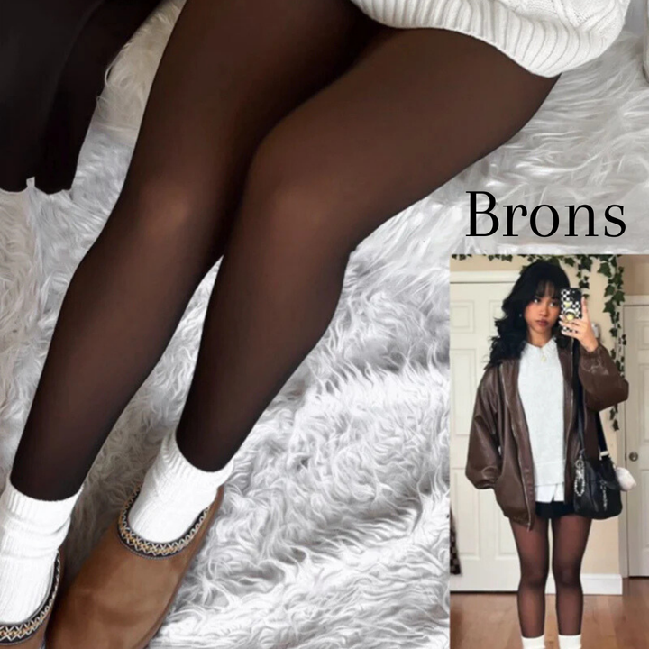 Legging d'hiver chaud en polaire pour femmes avec taille haute