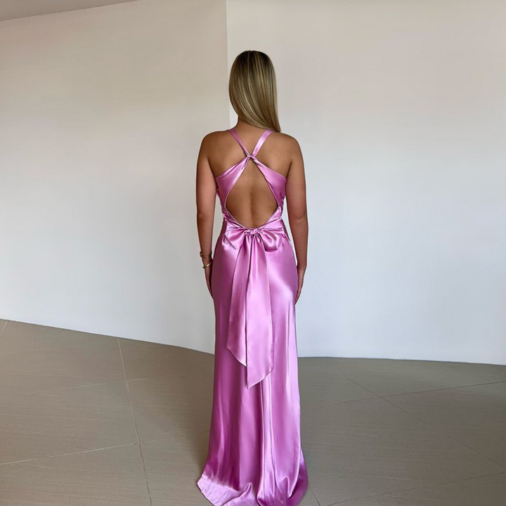 Lorie | Elegante Dames Mouwloze Avondjurk V-hals en Lange A-lijn