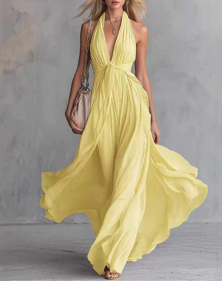Robe Maxi pour Femme en Chiffon avec Coupe Fluide