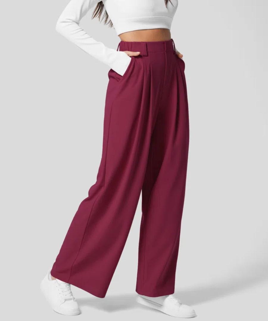 Dewi | Elegant Elastic High-Waist Pants