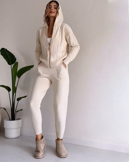 Dames 2-delige Loungeset met Gebreid Vest en Broek