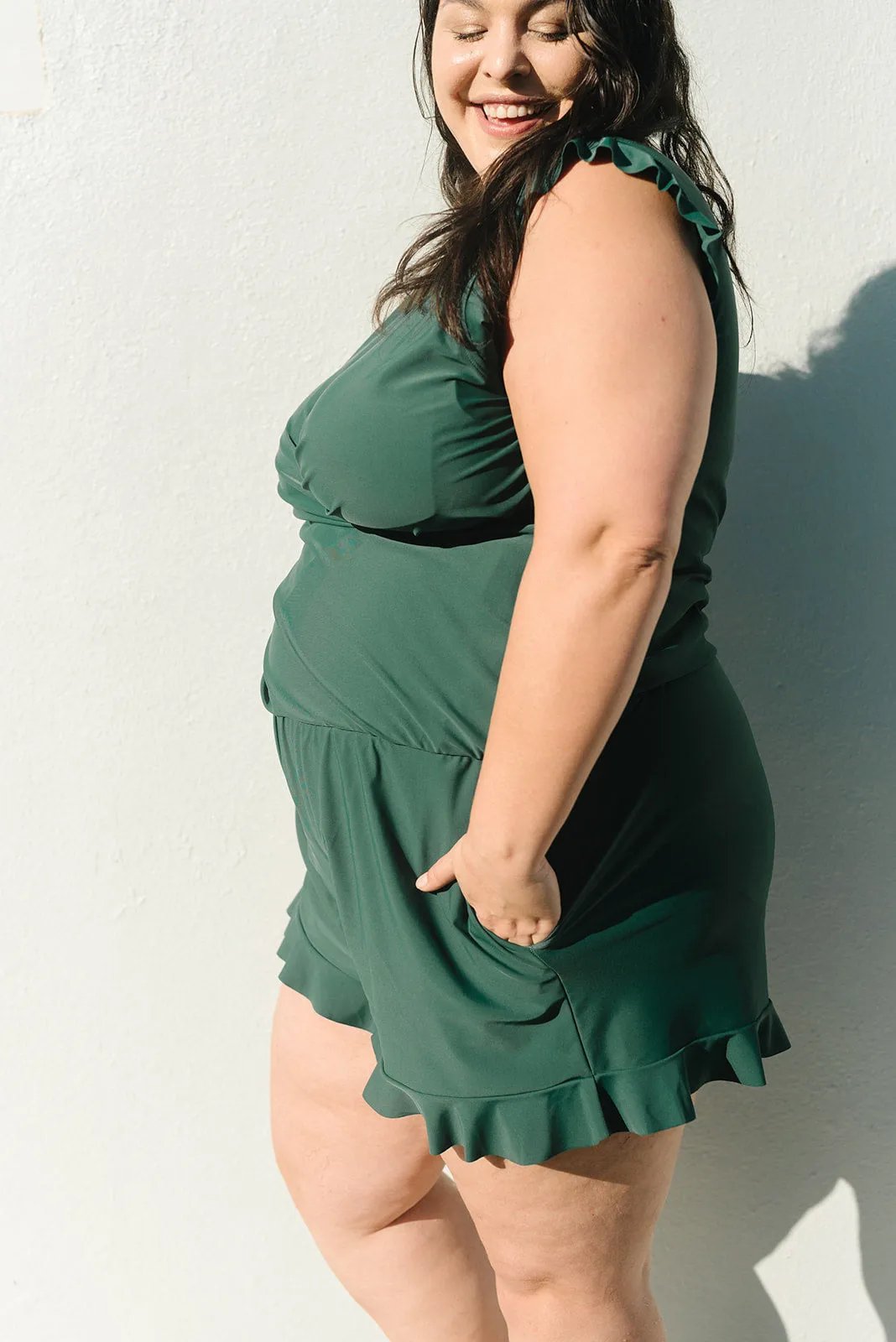 Zomerse Elegante Playsuit Dames Met V Hals en Ruches