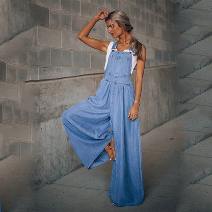 Nela | Denim Tuinbroek Jumpsuit