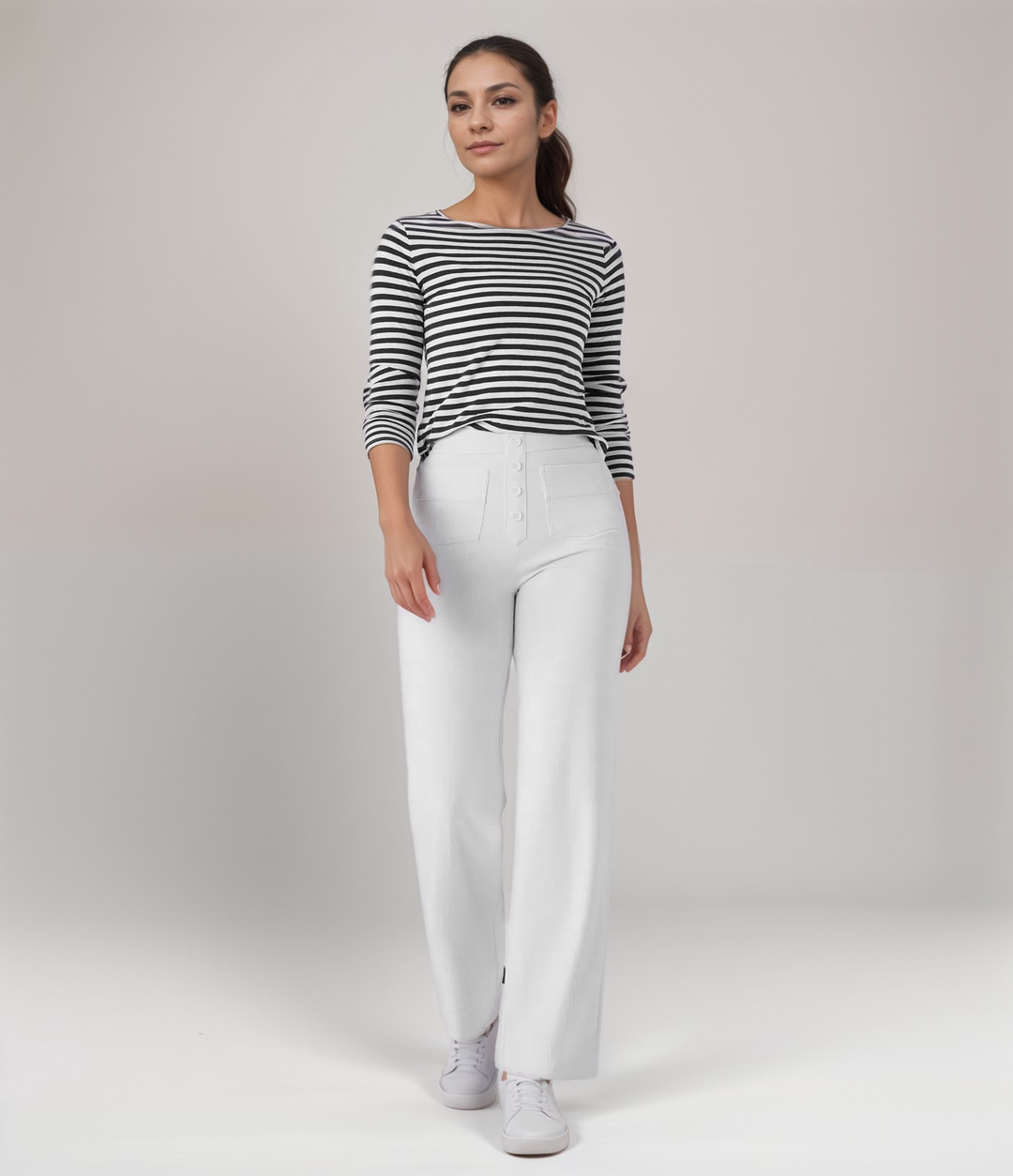Elsa | Pantalon sculptant tendance taille haute élastique