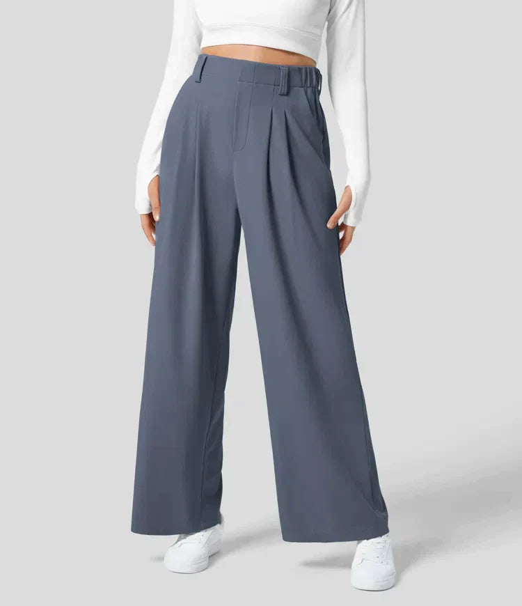 Anneliese | Plissé Wide-Leg Trousers