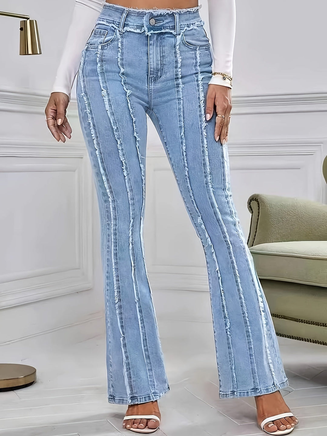Mayla | Gestreepte High-Waist Jeans