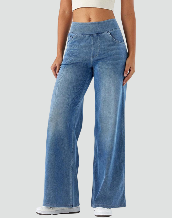 Evie | Comfy Elastische Broek met Hoge Taille