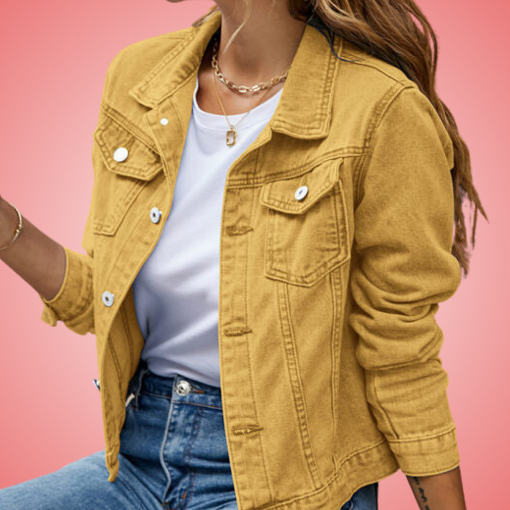Isabela | Denim Jack met Klassieke Kraag