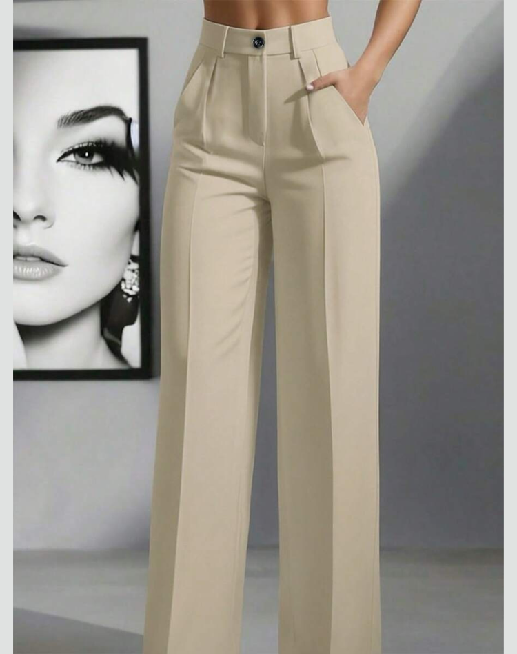 Pantalon taille haute élégant pour femmes avec jambes larges