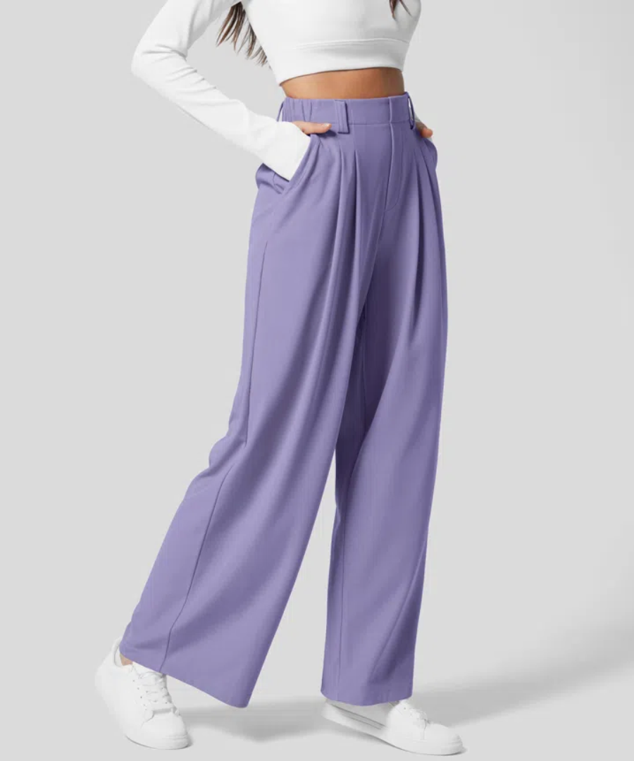 Dewi | Elegant Elastic High-Waist Pants