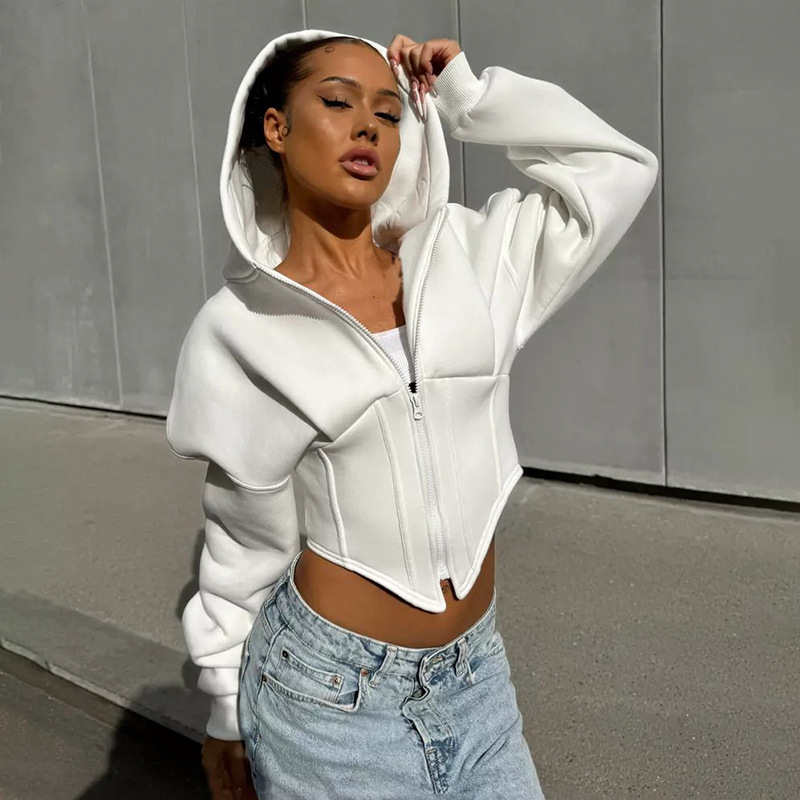 Abree | Trendy Cropped Hoodie met Corsetdetails