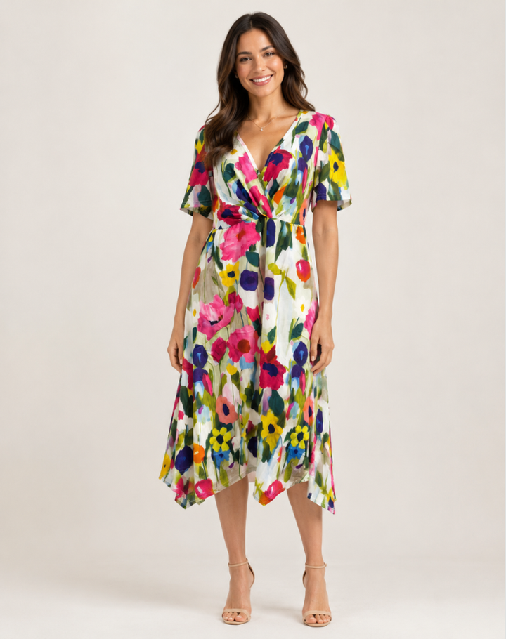 Theresia | Elegant Floral Dress with Flowy Fit