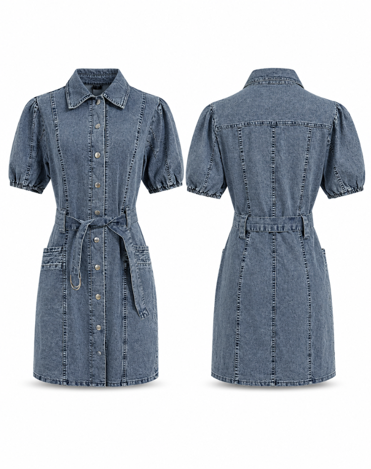 Whitney | Fitted Denim Dress - Mini