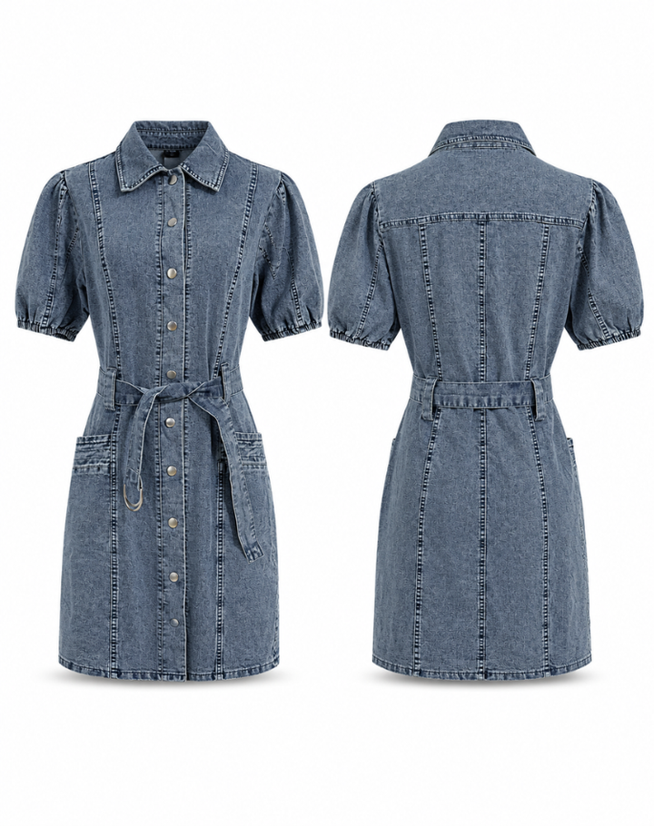 Whitney | Fitted Denim Dress - Mini